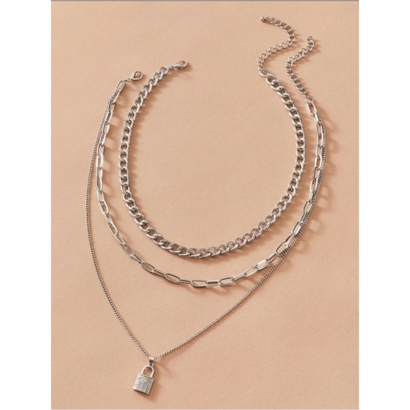 🔒⛓2pc chain necklace set - Picture 2 of 2